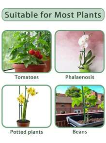 5/10/15PCS Plant Stakes, Green Plant Sticks Support, Plant Support Stakes Suitable For Indoor And Outdoor Plants, Green Plant Stick Support For Potted Tomato Peony Lily Rose And Other Plants Floral Vegetable (16 Inches)