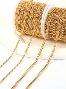 2/10 mètres Chaîne d'extension en acier inoxydable 2/3/4 mm Chaînes de collier dorées pour accessoires de fabrication de bracelets, de bijoux et d'artisanat