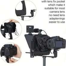 A10 Teleprompter Portable For Smartphone DSLR Camera Teleprompter Prompter With Phone Holder Remote Control For Video Recording Live Streaming Interview Stage Presentation Speech Video Making Tools - màu đen - Xem 4