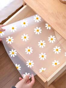 1 卷食品接触级材料黛西厨房橱柜搁板衬垫，不粘抽屉衬垫，防滑冰箱衬垫，EVA 防水冰箱垫橱柜垫简易餐垫。