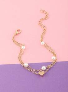 1 buc. Brățară minimalistă la modă cu fluture, strat dublu, potrivită pentru purtare zilnică și vacanță