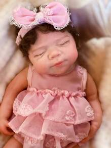 13 Inch Already Painted Whole Body Silicone Reborn Doll Pascale Realistic Simulated Newborn Girl With Rooted Hair Real Touch Bebe Doll For Birthday Gifts - Reborn Doll - View 4