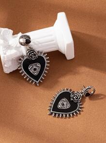1 Pair Geometric Oil Drop Earrings, Suitable For Daily Wear - Black - View 3