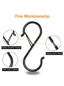10 PCS Anti-Drop S Hooks For Hanging, 3.5 Inch Heavy Duty Metal S With Buckle S Shaped Hooks In Pot, Rack, Closet, Kitchen, Bathroom, Garden And Closet Organize For Hanging Plants, Clothes, Kitchen Utensil, Pots And Pans