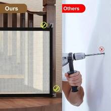 Portable Pet Gate, Suitable For Doorways - Quickly Foldable Mesh Fence, Fit For Small Dogs - Adjustable, Child-Proof, Durable Design, Suitable For Hallways, Doorways And Stairways, Christmas Gift - Multicolor - View 3