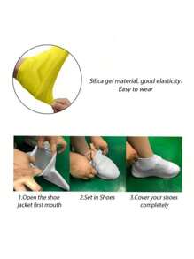 1 Pair Silicone Shoe Cover Waterproof Non-Slip Thickened Wear-Resistant For Adults Men And Women Rain Portable No Odor Silicone Shoes Camping Camping Stuff