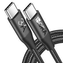 Type C To Type C Charging And Data Cable 2m 3A Fabric - Black - View 1