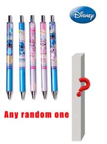Disney 1pc Disney Officially Licensed Stitch 0.5mm Black Ink Blind Box Pen Random One Stitch Series Push Action Neutral Pen Surprise Box Work Meeting Record Pen Stylish Stationery Touch Comfortable Suitable For Family And Friends Birthday Gift