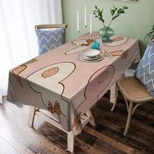 1pc Easter Bunny And Egg Decorative Tablecloth, Holiday Outdoor Table Decor, Vintage Easter Happy Tablecloth, Easter Bunny Eggs And Farmhouse Design, Great For Spring/Summer Decorations, Easter Gifts, Great For Indoor/Outdoor/Easter Parties And Home Decor, Easter Decor, Farmhouse Decor. Easy To Install And Maintain - Add Festive Ambiance And Personalized Yard Decor!