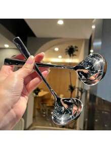 Nuovo cucchiaio da minestra in acciaio inossidabile - design manico lungo, comodo da usare, cucchiaio da cucina, adatto per minestre, stufati, pentole e cottura