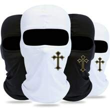 4pcs/2pcs/1pc Cross Printing Ski Mask Spring And Summer Balaclava Face Mask For Men Women UV Protection Windproof Scarf For Snowboard Motorcycle - Multicolor - View 7