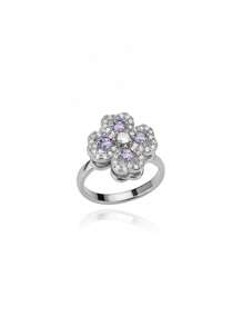 1 pièce Bague à cristaux de luxe en forme de flocon de neige pour femmes. Bague rotative, anti-stress, réglable, cadeau de mode bijoux anti-anxiété