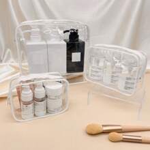 3pcs/Cleaning Travel Toiletries And Makeup Storage Bag For Ladies Toiletries And Toiletries And Waterproof Zipper Transparent Design Can Quickly Find Items Suitable For Women Air Travel And Home Makeup Storage Ladies' Gift Mother's Day Gift Travel Essentials Holiday Essentials