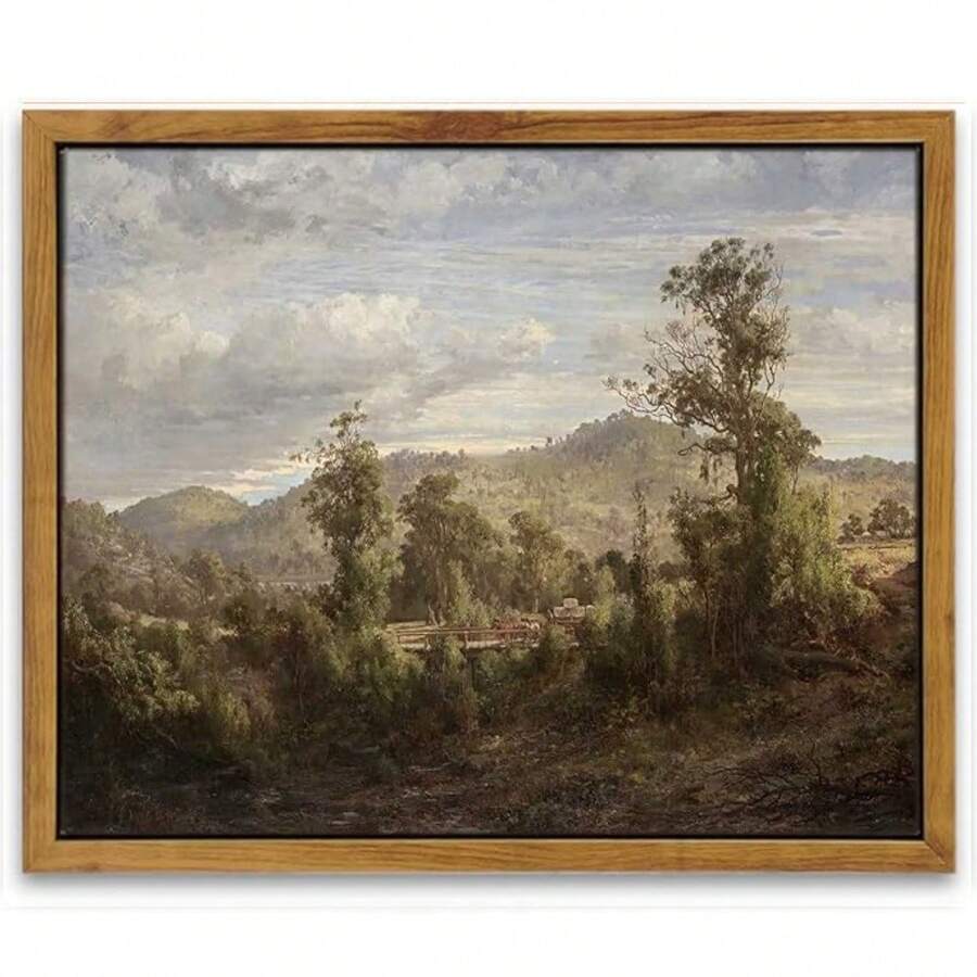 1 Piece Canvas Frame, Printed Mural, Pink Color, Natural Wilderness Illustration, Art Decoration, Bohemian Minimalist Zen Style Bedroom And Living Room, 16*24-12*24in