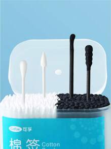 Cofoe 300支装四合一四头清洁棉签（螺旋头/耳勺头/尖头/圆头）一次性化妆棉棒，耳鼻清洁棉签，化妆品，便宜，房间装饰，梳妆台，旅行，卧室，化妆配件，便宜，圣诞礼物，化妆品，化妆工具，便宜货，礼物，女士礼物，圣诞礼物 - 黑與白 - 查看 3