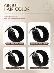 Invisible Nano Bead Hair Extensions, Micro Ring Hair Extensions, Straight Micro Ring Real Human Hair Extensions, Invisible Bead Thickened Micro Ring Hair Extensions, Halloween Costume, Holiday Essential, Bridal Holiday Gift - S1B - View 8