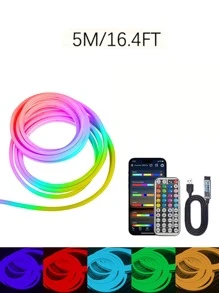 1 buah Lampu Strip LED Neon Tahan Air, Desain DIY untuk Ruang Permainan, Kamar Tidur, Ruang Tamu, Dapur, Bar, Koridor, Dekorasi Pesta, Dekorasi Luar Ruangan, Dekorasi Suasana Liburan, Dekorasi Pesta dengan Kontrol Jarak Jauh 44 Tombol, Berbagai Mode - cahaya berwarna - View 16
