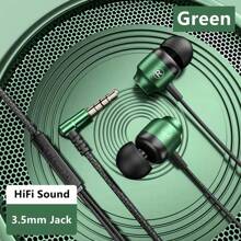 KZ Metal Hifi Wired Earphones 3.5mm AUX Connector With HD Mic Gaming Music Sport Headphones Bass Surround Sound Headsets L Bending 90 Degrees IN-Ear Earbuds