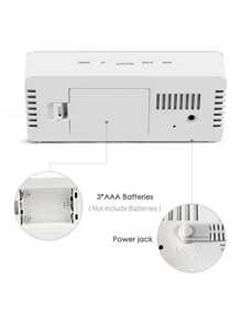 Creative Espejo Led Digital Reloj - Plateado - Ver 7