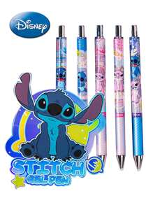 Disney 1pc Disney Officially Licensed Stitch 0.5mm Black Ink Blind Box Pen Random One Stitch Series Push Action Neutral Pen Surprise Box Work Meeting Record Pen Stylish Stationery Touch Comfortable Suitable For Family And Friends Birthday Gift