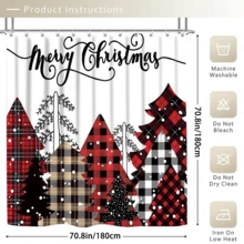 4pcs Christmas Tree Shower Curtain Set - Waterproof Modern Home Decoration - Complete With 12 Shower Curtain Hooks And Toilet Floor Mat For A Festive Bathroom Makeover Home Bathroom Decor Fall Decor Bathroom Accessories Back To School