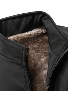 Men's Thermal Lined Stand Collar Casual Jacket, Outdoor Clothing