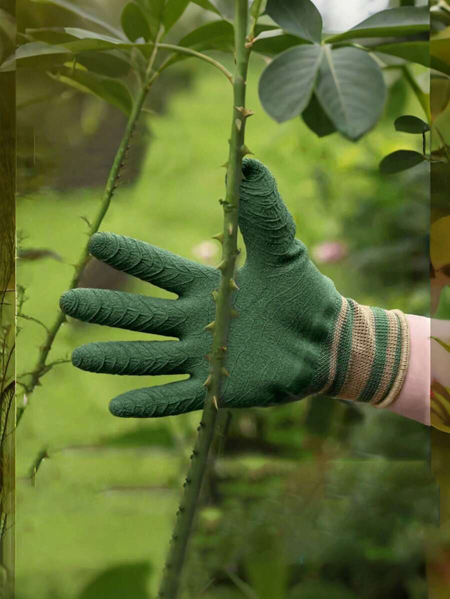 5/3/2/1 双装园艺手套，耐用手套，防刺穿园艺手套，多用途可重复使用丁腈超薄防切割耐化学腐蚀重型清洁手套，适用于家庭除尘、厨房、浴室、卫生间（款式随机）
