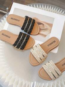 女童夏季新款拖鞋，儿童鞋，女童软底时尚凉鞋，休闲女童公主鞋，防滑 - 黑色 - 查看 6