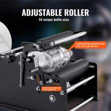 Manual Round Labeling Machine, Black/White, Bottle Label Applicator For Round Bottles/Boxes, Fruits Labeling, Adjustable Manual Round Bottle Labeler Suitable For Bottle Diameter 0.78-4.72 Inches /With Pressing Bar - Black With Pressing Bar - View 5