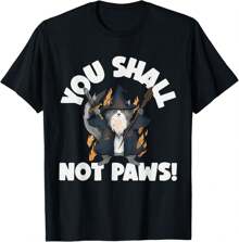 Kitten Meow Parody Movie Funny Cat Wizard You Shall Not Paws T-Shirt