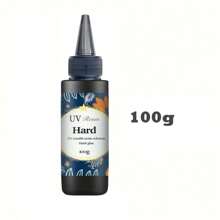 1 Botella de Resina UV 25g/50g/100g/200g/500g - Resina epoxi UV curada mejorada, transparente y dura, adecuada para manualidades de joyería, decoración artística, aretes, collares - Curado rápido, bajo olor, transparente, activada por luz solar/diurna, resina delgada - transparente - Ver 13