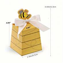 20/50 件蜜蜂主题礼品盒，白色牛皮纸，创意手持派对礼品，节日派对用品，动物主题装饰品 - 彩色 - 查看 4