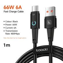 Toocki 6A USB 数据线 Type C 适用于 100W LED 快速充电器 USB C 数据线 Type C 适用于 Realme POCO - 彩色 - 查看 11