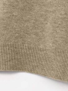 2026 Spring/Autumn New Light Brown Knit Top For Women, Urban Chic Casual Style, Suitable For Commuting, Workplace, Leisure, Short Trips, City Strolls, Thanksgiving, New Year, Music Festivals, Libraries, Independent Bookstores, Museums, Cafes, Or Gallery Lounges - Machi Brown - View 7