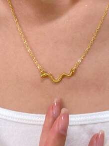 1 Stück neue modische, einfache Schlangen-Anhänger Halskette für Frauen, Frühlings-/Sommer-Accessoire