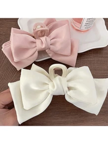 1 Pc Women's Double - Sided Large - Bow Bathroom Hairpin Set, With Princess Clips, Hair Claw And Hair Claws, For Girls' Hairstyle Decoration. - Blue - View 6