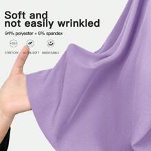 1 Set Women Short Sleeve Zipper Suit With Stand Collar And Pockets, Made Of Polyester Frosted Fabric, Loose Fit Nurse Scrub Uniform, Suitable For Hospital Work, Scrub Uniform Set - Purple - View 7