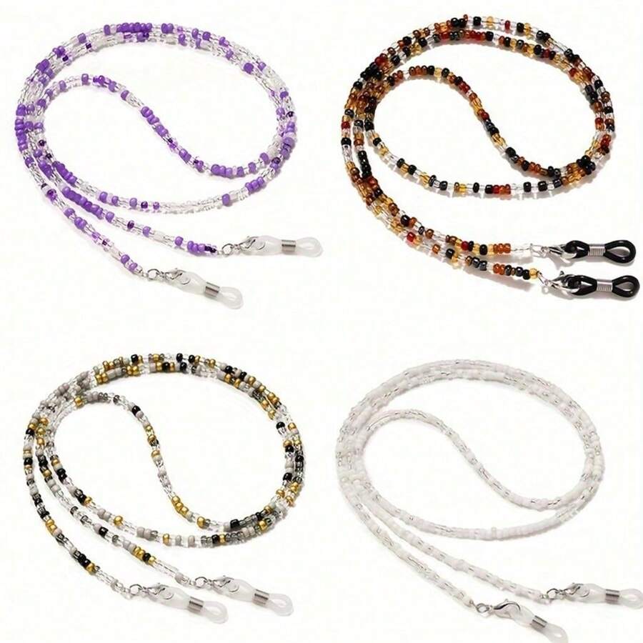 1pc Bohemian Style Colorful Rice Bead Eyewear Chain, Mask Chain, Eyewear Strap, Sunglasses Necklace, Eyewear Strap (Excluding Glasses) Suitable For Giving To Mothers, Wives, And Girls