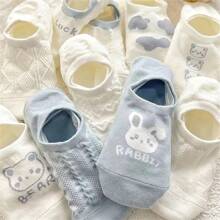 5/10 Pairs Comfy Cartoon Pattern Ankle Socks - No Show & Liner Socks With Breathable, Soft, And Stretchy Fabric For Women - Fun Stockings & Hosiery For Everyday Wear - Multicolor - View 7