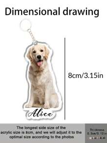 LICVIC 1pc/3pcs Personalized Acrylic Keychain, Custom Name Photo Keychain, Women Backpack Pendant, Custom Pet Keychains, Cat Dog Key Tags, Birthday Gift, Gift Ideas, Pet Memorial - Multicolor - View 3