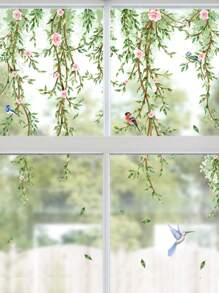 1 pieza Vides, flores, hojas, mariposas y abejas Pegatina de pared extraíble DIY para dormitorio, sala de estar, oficina, aula, pegatinas, vinilo para decoración del hogar, artículos de decoración del hogar para refrescar tu hogar - Multicolor - Ver 10