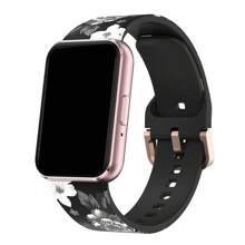 Bedrucktes Silikon Sportarmband für Samsung Galaxy Fit 3 R390 - Bequemes hautfreundliches Roségold Flachverschluss Ersatzarmband - Galaxy Fit3 - Übersicht 6