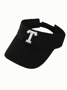 1 件女士 26 颗珍珠字母时尚休闲防晒帽，适合春夏季日常户外街头风格搭配，生日、节日的绝佳礼物