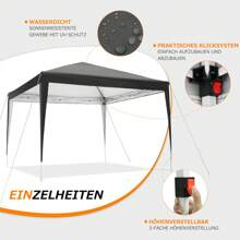 tooluck 10*10 Pop Up Tent With 4 Removable Sidewalls, Waterproof Commercial Instant Shelter Party Tent Outdoor Portable Canopy Tent For Party With Carry Bag, Ropes, Pegs - Black - View 2
