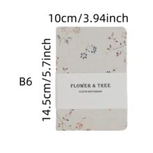 Sổ tay bìa vải dày A6 sáng tạo tối giản, sổ tay lập kế hoạch B6 có bìa in, trang nửa trống nửa dòng, di động cho học sinh - trắng - Xem 10