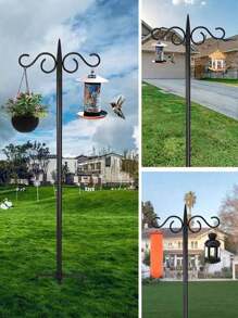 Outdoor Shepherd Hook, 63/73/110inch Metal Hook, Garden Decorative Bird Feeder Hanging Shepherd Hook, Suitable For Garden Hanging Flower Baskets, Bird Nests, Bird Feeder Hanging, Hanging Plant Flower Support, Spring Outdoor Decorations, Seasonal Decorations