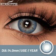 Eyeshare 时尚彩色隐形眼镜 2 片装 Colorcon 绿色隐形眼镜 化妆品 蓝色镜片 年度化妆品 灰色眼镜片 棕色镜片