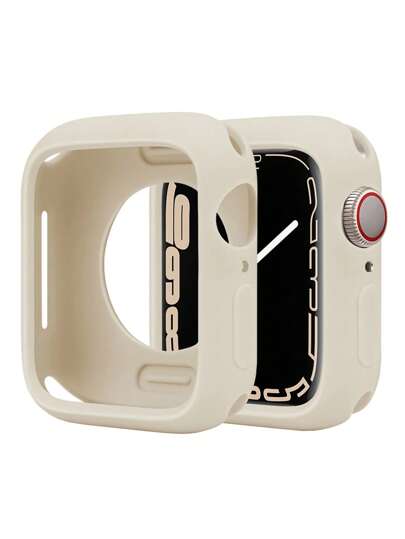 1 件星光色女士男士时尚休闲软硅胶手表壳镂空防摔保护壳，兼容 表壳 38/40/41/42/44/45/46/49 毫米，适用于 Series Ultra/SE/11/10/9/8/7/6/5/4/3/2/1，智能手表壳配件