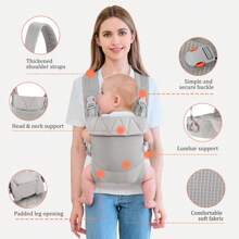 Portabebés recién nacido IULONEE, portabebé suave y ligero | Ergonómico, con soporte ajustable para el cuello, ideal para recién nacidos de 7-45 libras, con mayor comodidad y soporte