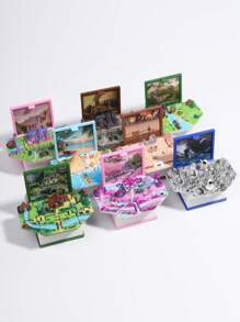 1/2/8pcs 3D Folding Magic Book Mini Keychain, Decompression Creative Keyring, Random Pattern Christmas & Halloween Small Gift Car Accessories Bag Charm School Letter